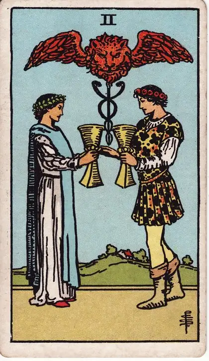 Two of Cups in the Rider-Waite-Smith tarot deck