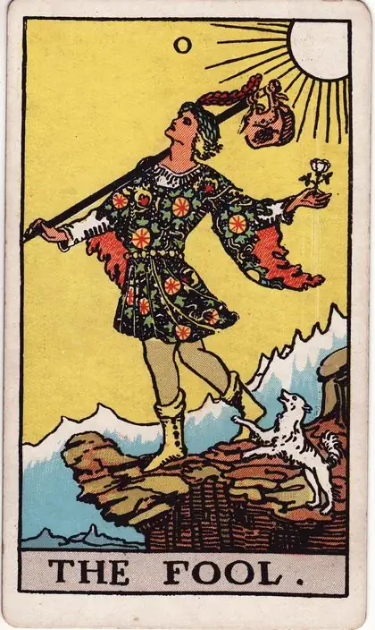 The Fool in the Rider-Waite-Smith tarot deck