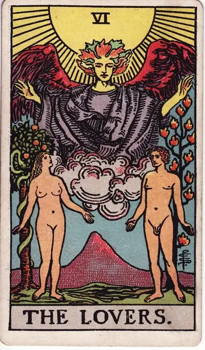 The Lovers in the Rider-Waite-Smith tarot deck