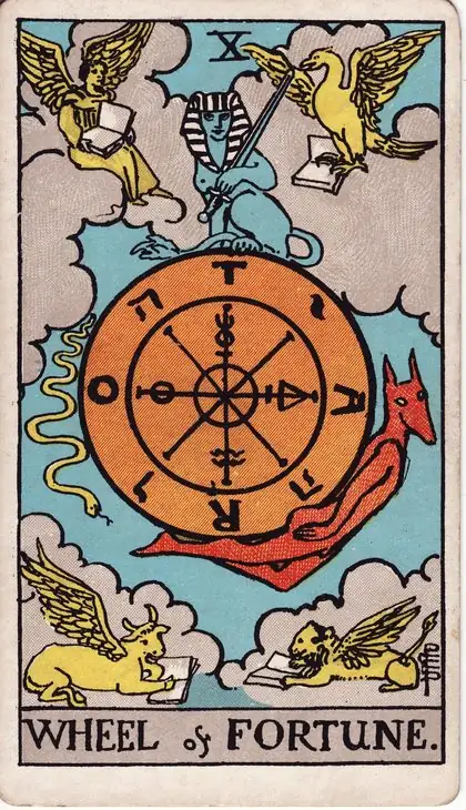 Wheel of Fortune in the Rider-Waite-Smith tarot deck