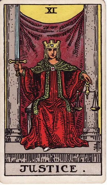 Justice in the Rider-Waite-Smith tarot deck