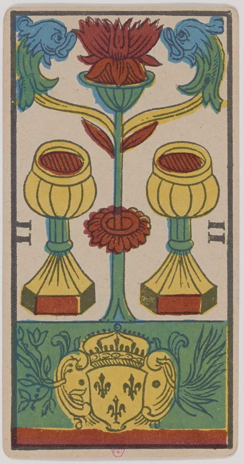 Two of Cups in the Tarot de Marseille