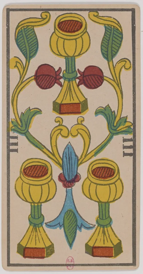 Three of Cups in the Tarot de Marseille