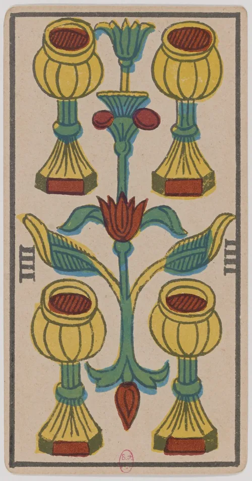 Four of Cups in the Tarot de Marseille