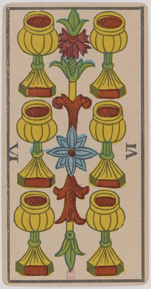 Six of Cups in the Tarot de Marseille