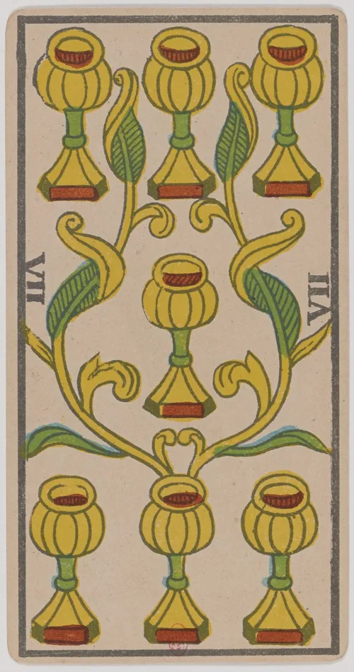 Seven of Cups in the Tarot de Marseille