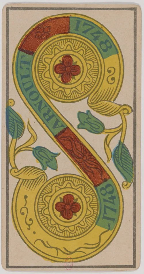 Two of Pentacles in the Tarot de Marseille