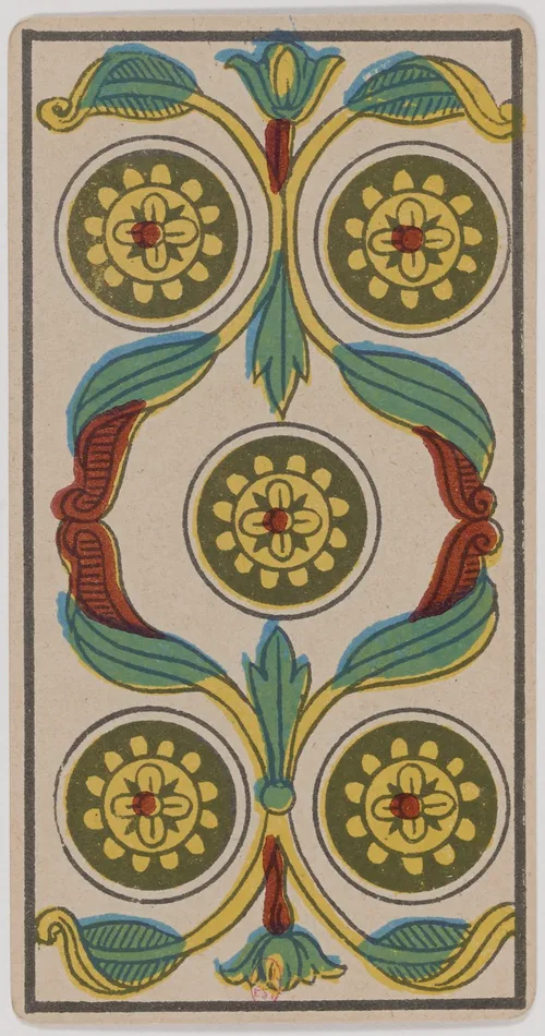 Five of Pentacles in the Tarot de Marseille