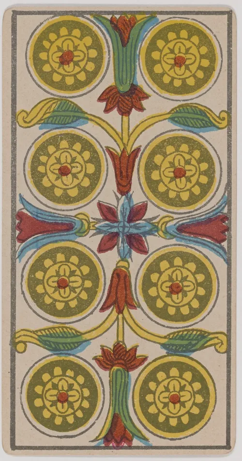 Eight of Pentacles in the Tarot de Marseille