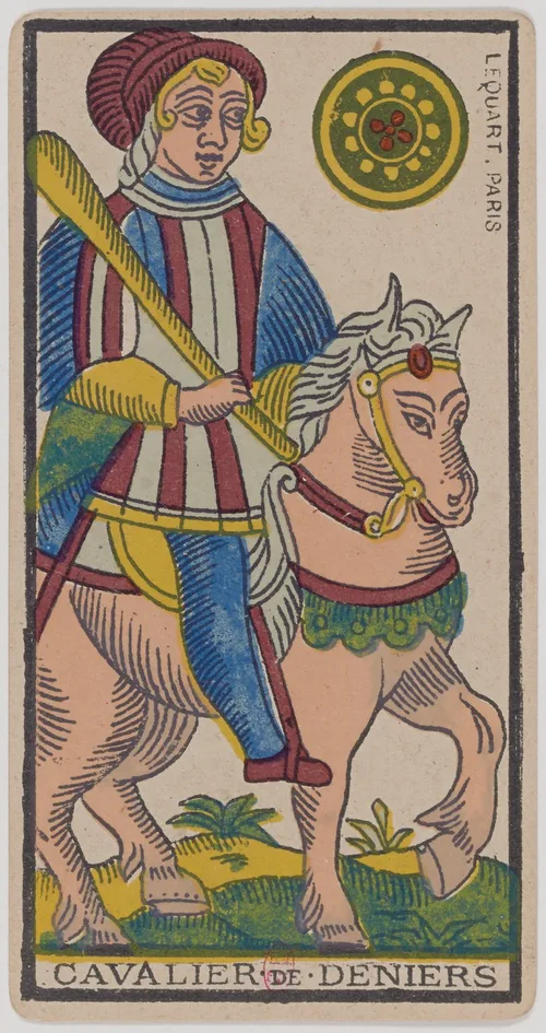 Knight of Pentacles in the Tarot de Marseille