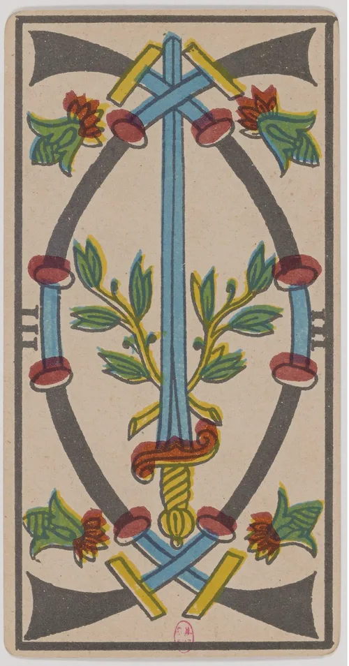 Three of Swords in the Tarot de Marseille