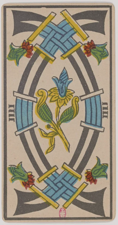 Four of Swords in the Tarot de Marseille