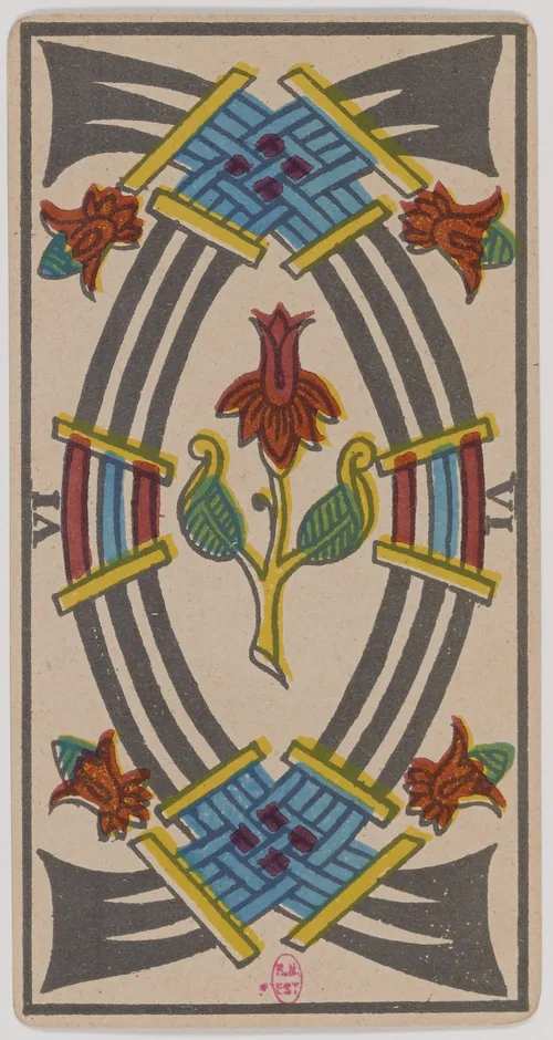 Six of Swords in the Tarot de Marseille