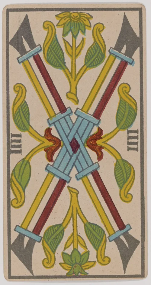 Four of Wands in the Tarot de Marseille
