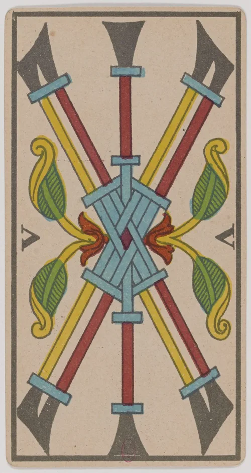Five of Wands in the Tarot de Marseille