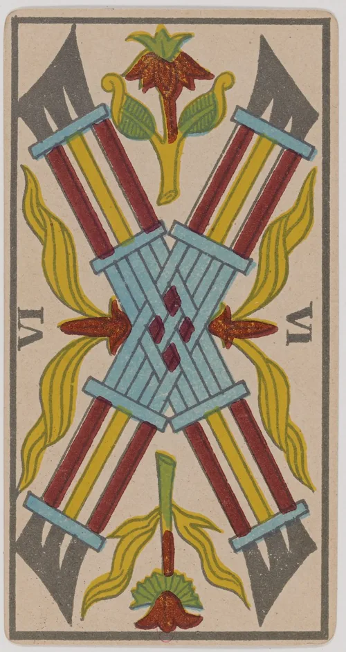 Six of Wands in the Tarot de Marseille