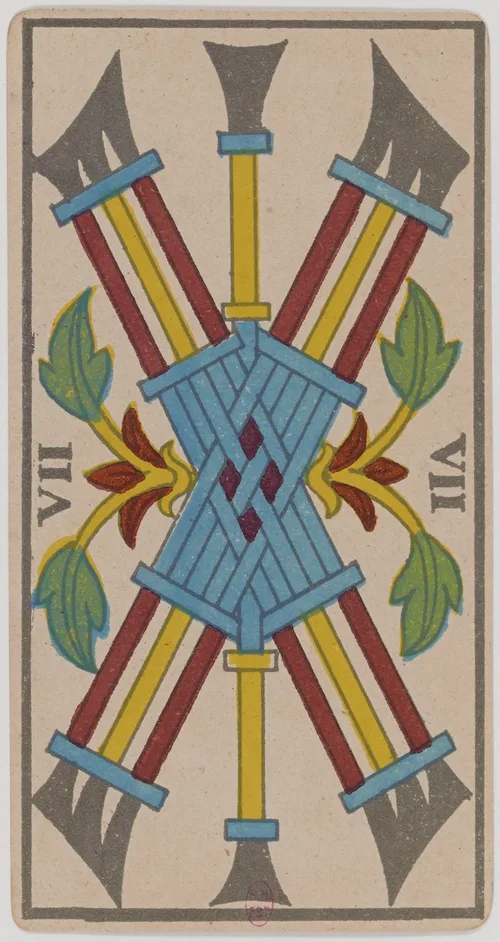 Seven of Wands in the Tarot de Marseille