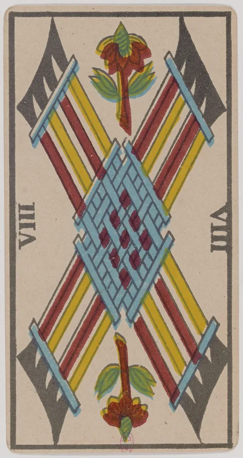 Eight of Wands in the Tarot de Marseille