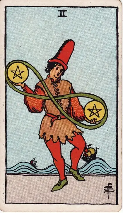 Two of Pentacles in the Rider-Waite-Smith tarot deck