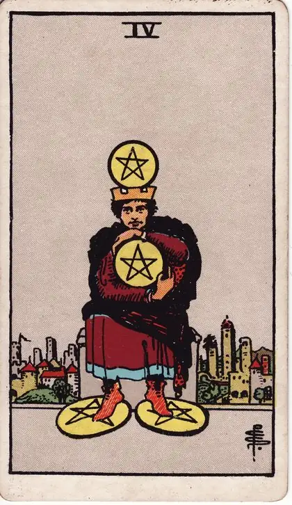 Four of Pentacles in the Rider-Waite-Smith tarot deck