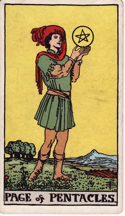 Page of Pentacles in the Rider-Waite-Smith tarot deck