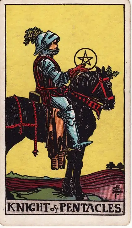 Knight of Pentacles in the Rider-Waite-Smith tarot deck