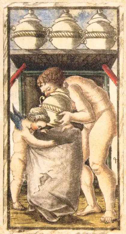 Four of Cups in the Sola Busca tarot deck