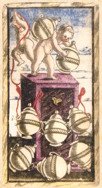 Eight of Cups in the Sola Busca tarot deck