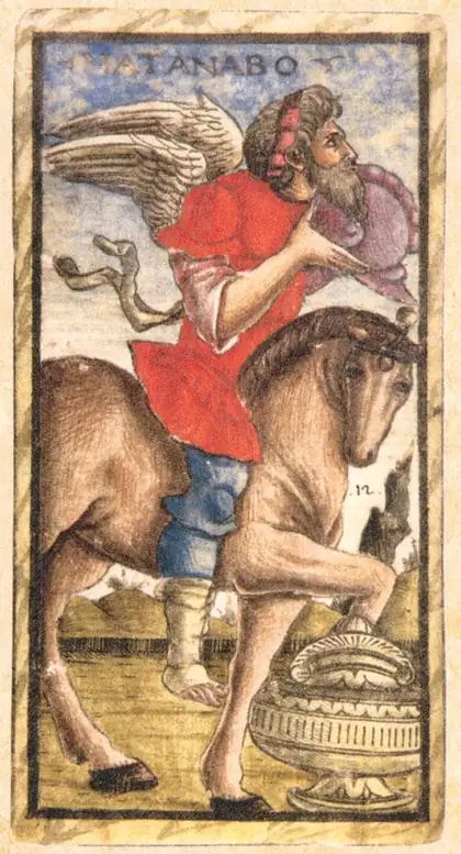 Knight of Cups in the Sola Busca tarot deck