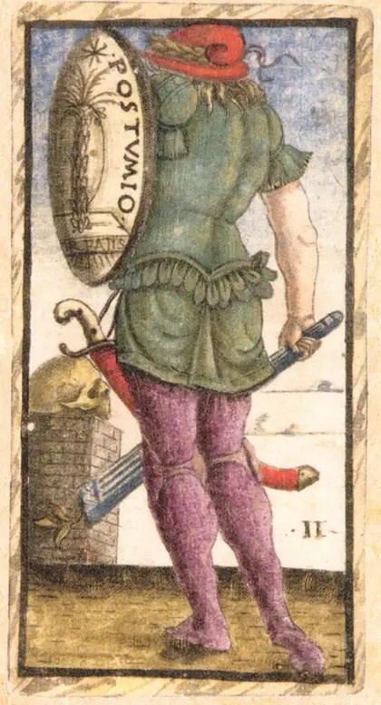 The High Priestess in the Sola Busca tarot deck