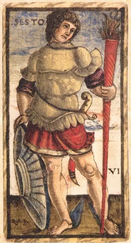 The Lovers in the Sola Busca tarot deck