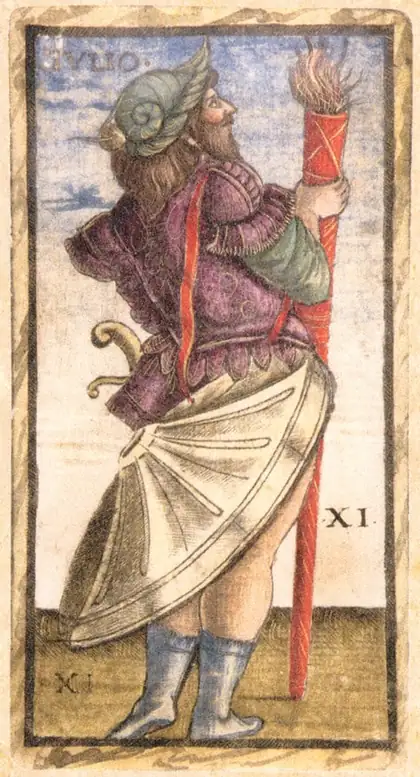 Justice in the Sola Busca tarot deck