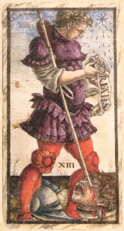Death in the Sola Busca tarot deck