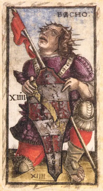 Temperance in the Sola Busca tarot deck