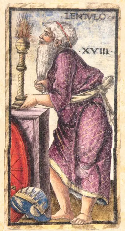 The Moon in the Sola Busca tarot deck