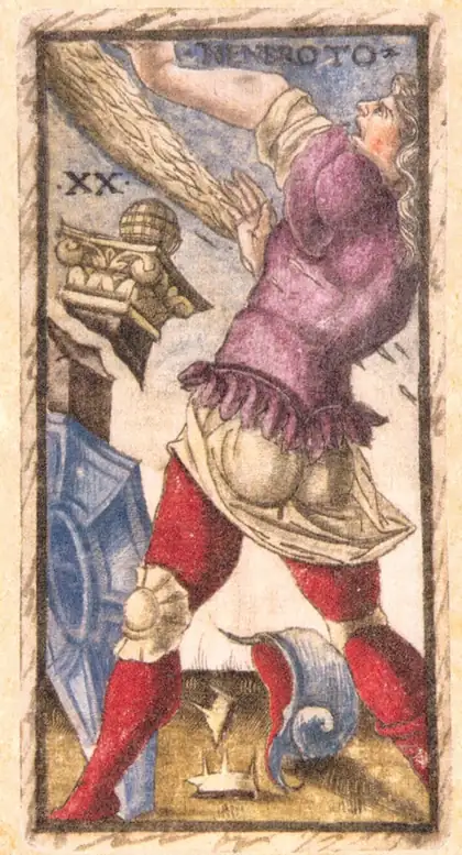 Judgement in the Sola Busca tarot deck