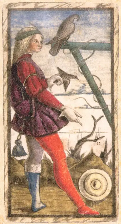 Page of Pentacles in the Sola Busca tarot deck