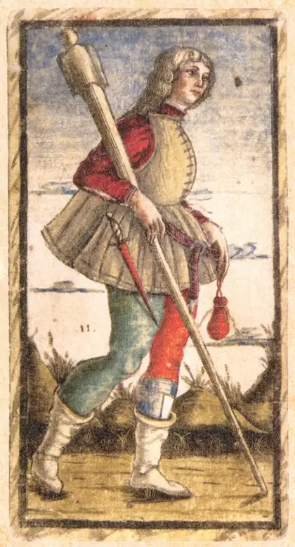 Page of Wands in the Sola Busca tarot deck