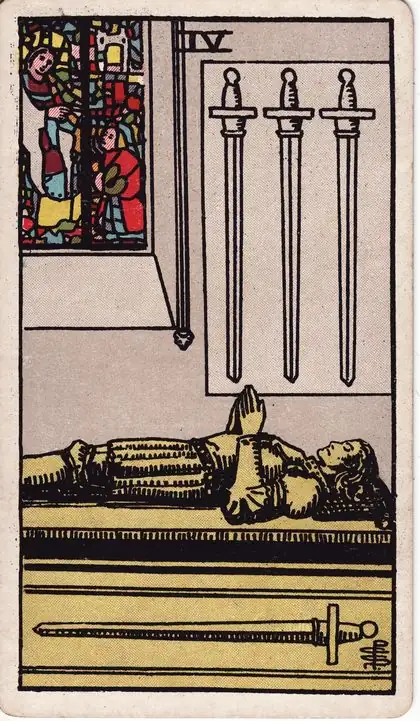 Four of Swords in the Rider-Waite-Smith tarot deck