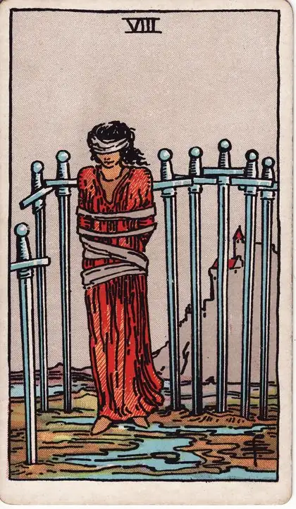 Eight of Swords in the Rider-Waite-Smith tarot deck