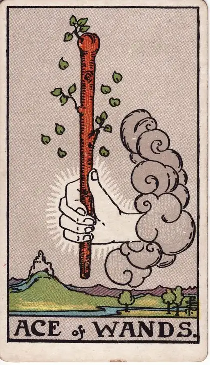 Ace of Wands in the Rider-Waite-Smith tarot deck