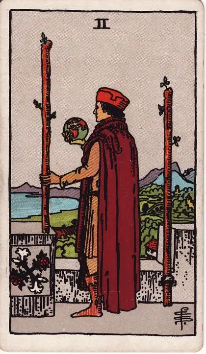 Two of Wands in the Rider-Waite-Smith tarot deck