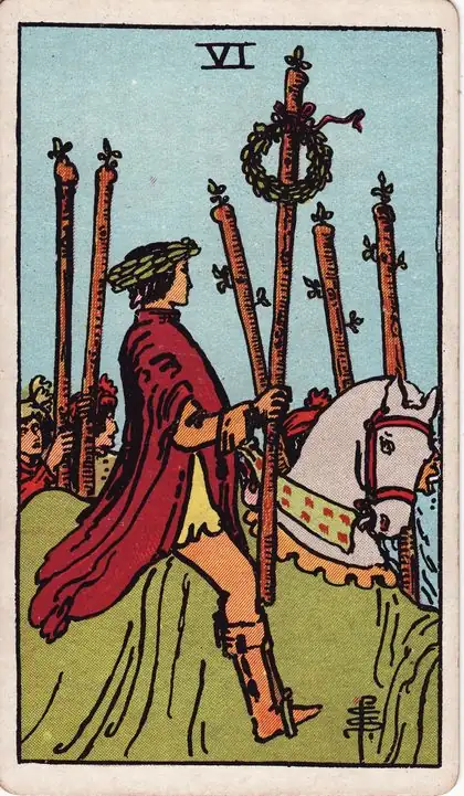 Six of Wands in the Rider-Waite-Smith tarot deck