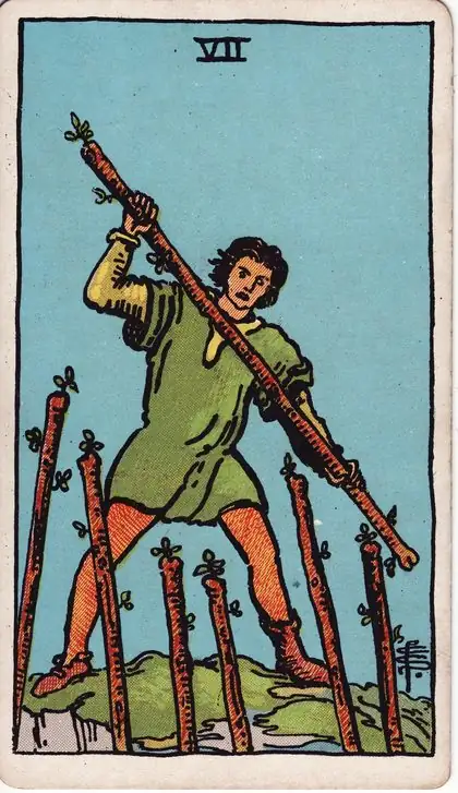 Seven of Wands in the Rider-Waite-Smith tarot deck