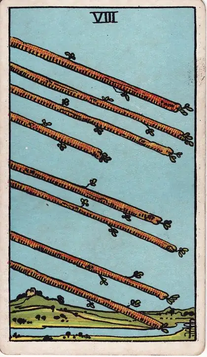 Eight of Wands in the Rider-Waite-Smith tarot deck